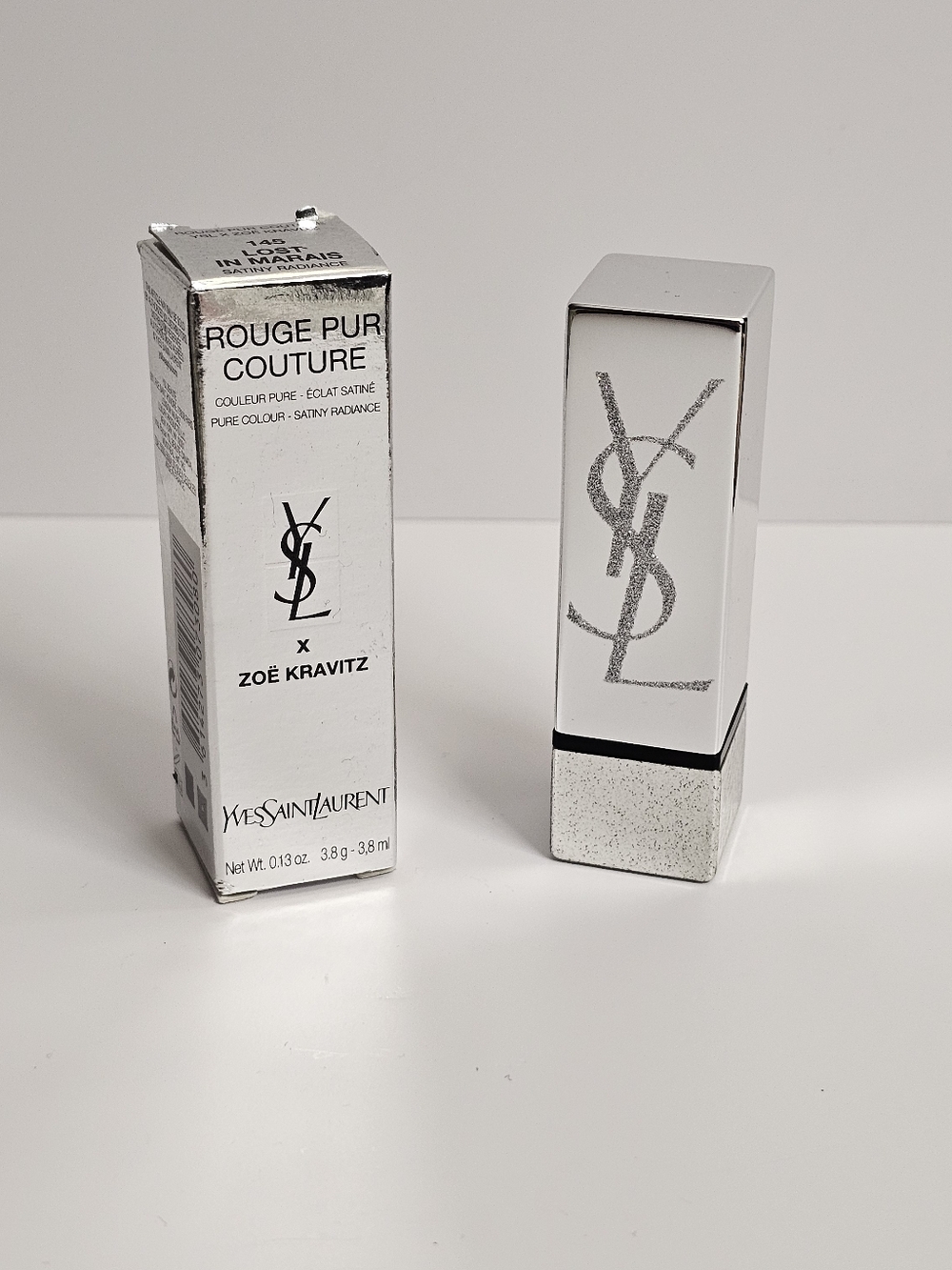 YSL Rouge Pur Couture Lipstick 145 Lost In Marais Zoe Kravitz 3.8g New RARE Red - Picture 3 of 6